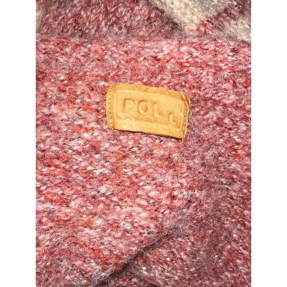 POL Color Block Sweater feat. a red speckled knit bodice, striped long sleeves - Picture 3 of 7